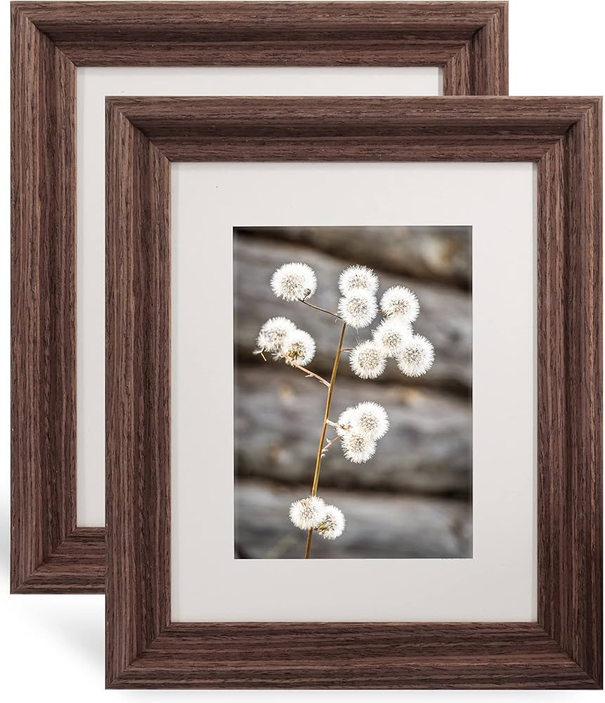 GraduationMall 8x10 Wood Picture Frames,Display Photos 5x7 with Mat or 8x10 Without Mat,Real Glas... | Amazon (US)