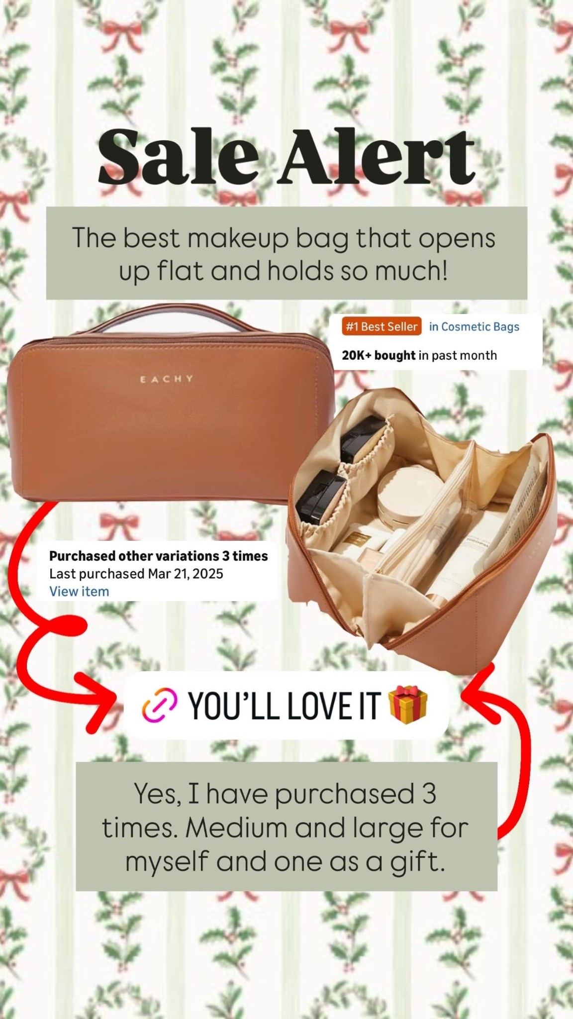 The best cosmetic makeup bag. I have both the medium and large! 

#LTKselfcare #LTKGiftGuide #LTKBeauty