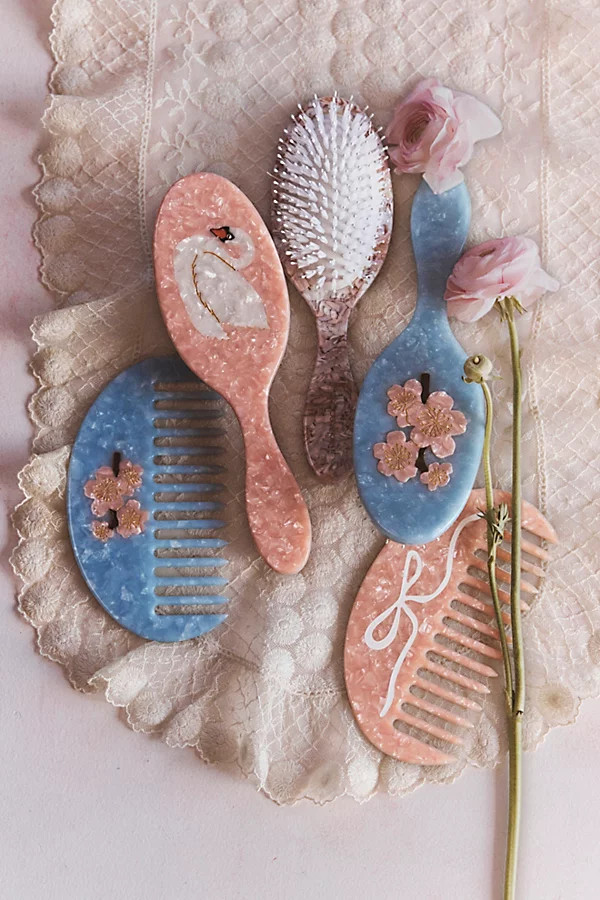 Solar Eclipse Hand-Painted Acetate 2-in-1 Brush | Free People (Global - UK&FR Excluded)