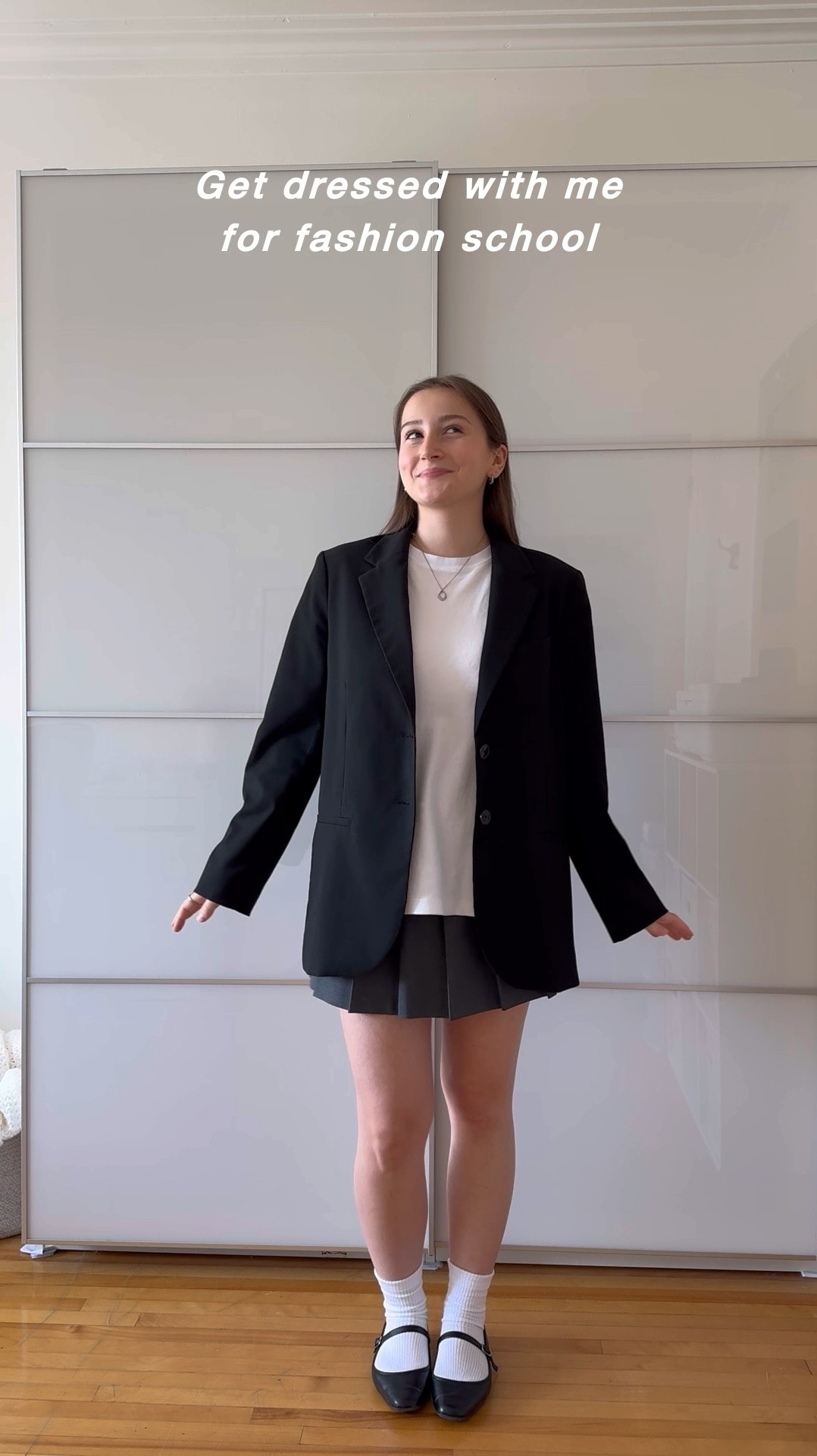Get dressed with me for fashion school⭐️

Grey T-shirt: S
Shorts : M

White T-Shirt: S
Blazer: S (similars linked)
Skirt: 04
Socks: xs/s
Shoes: 6.5 from Call it spring (similars linked)
Bag: From Call it spring 

#LTKautumn #LTKcanada #LTKstyletip