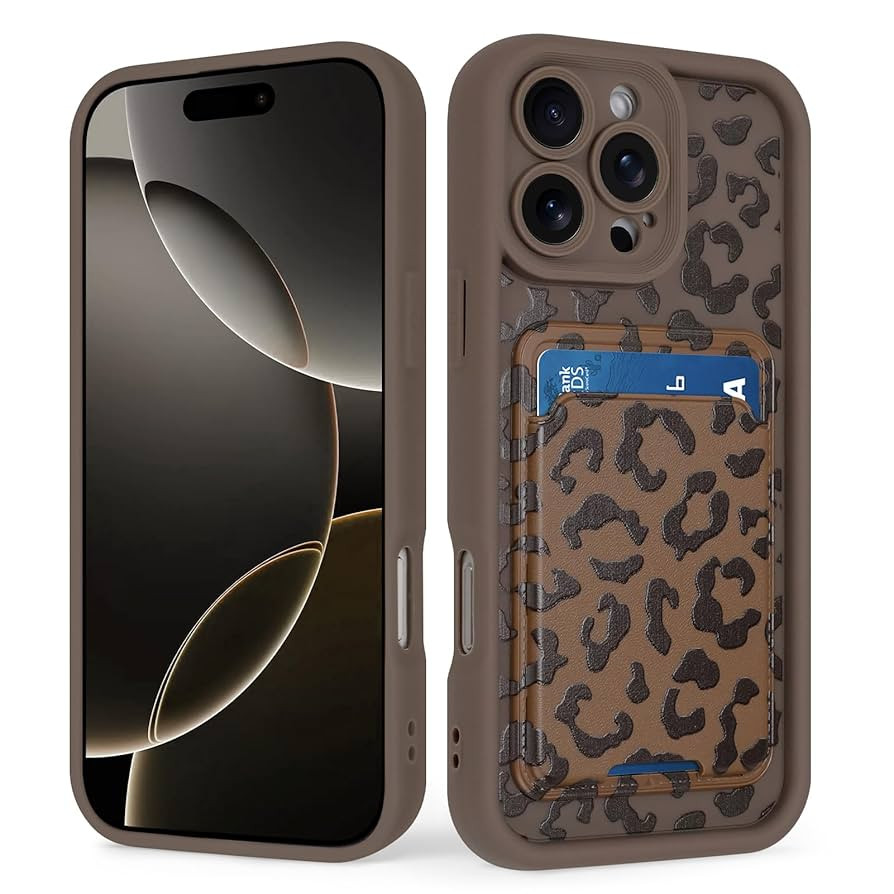 Compatible with iPhone 16 Pro Max Wallet Case with Card Holder, Cute Leopard Cheetah Pattern Soft... | Amazon (US)