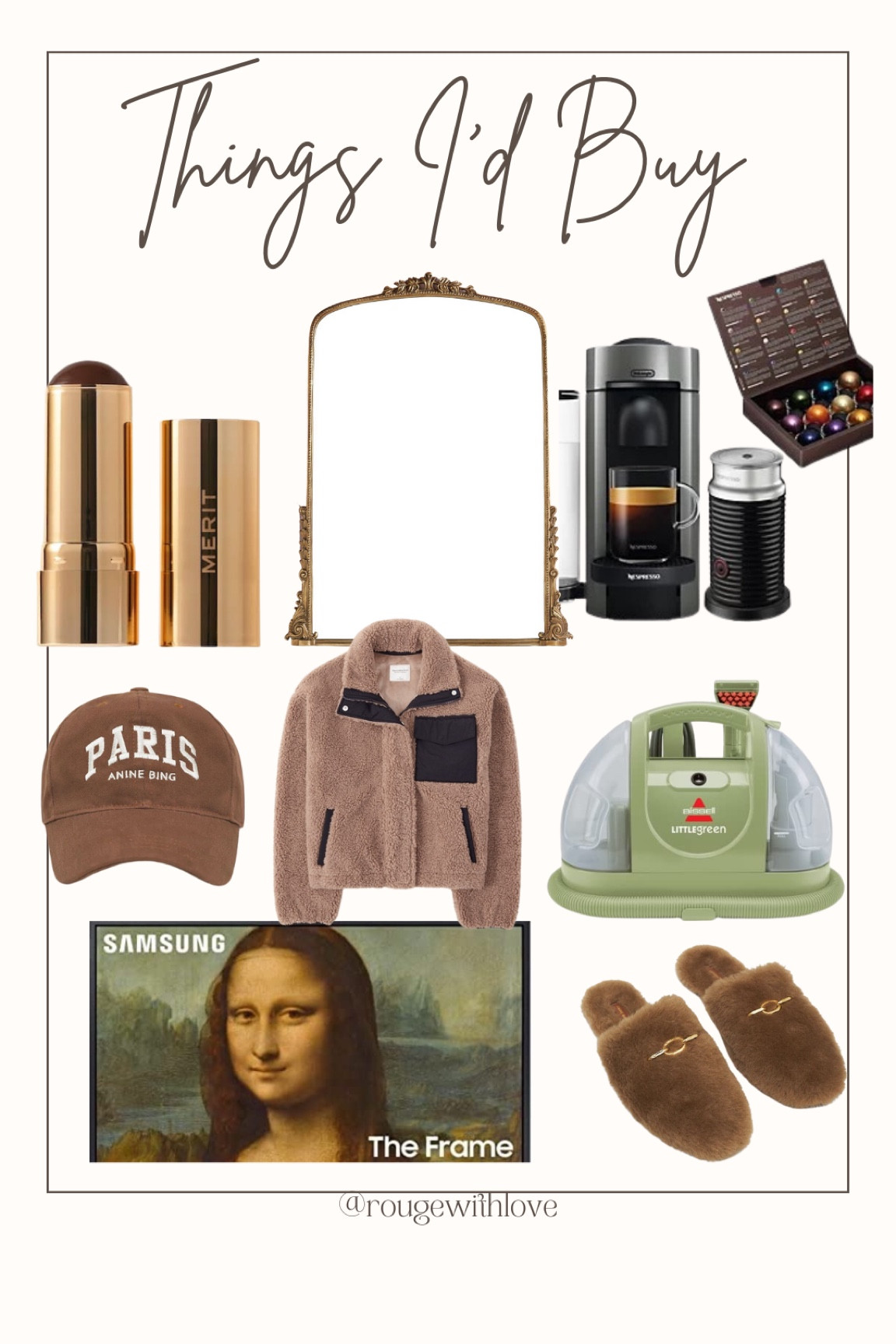 Black Friday items I’d buy. Anthropologie mirror, merit makeup, nespresso machine, anine bing, bissel little green machine, frame tv, Abercrombie jacket

#LTKHoliday #LTKGiftGuide #LTKCyberweek