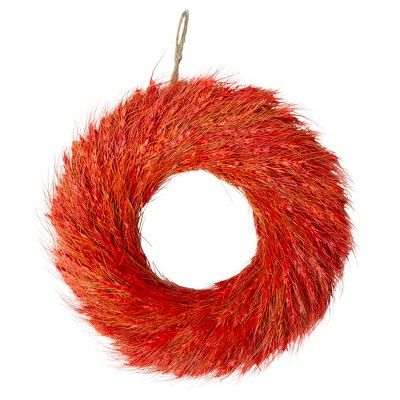 Northlight Red and Orange Ears of Wheat Fall Harvest Wreath - 16-Inch, Unlit | Target