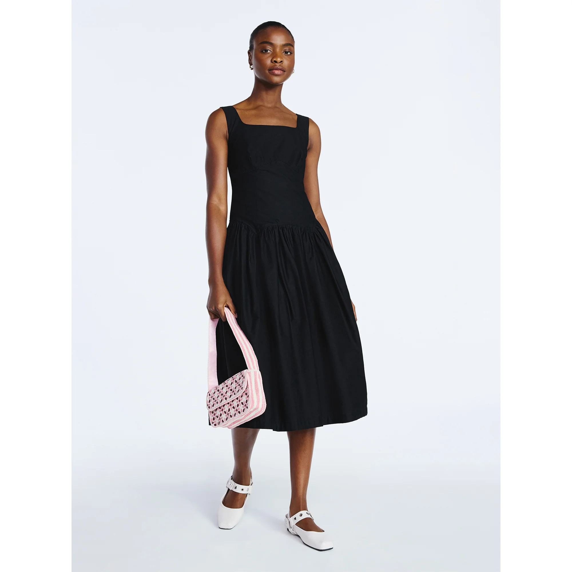 Scoop Women’s Cotton Maxi Dress with Bow Back, Sizes XS-4X | Walmart (US)