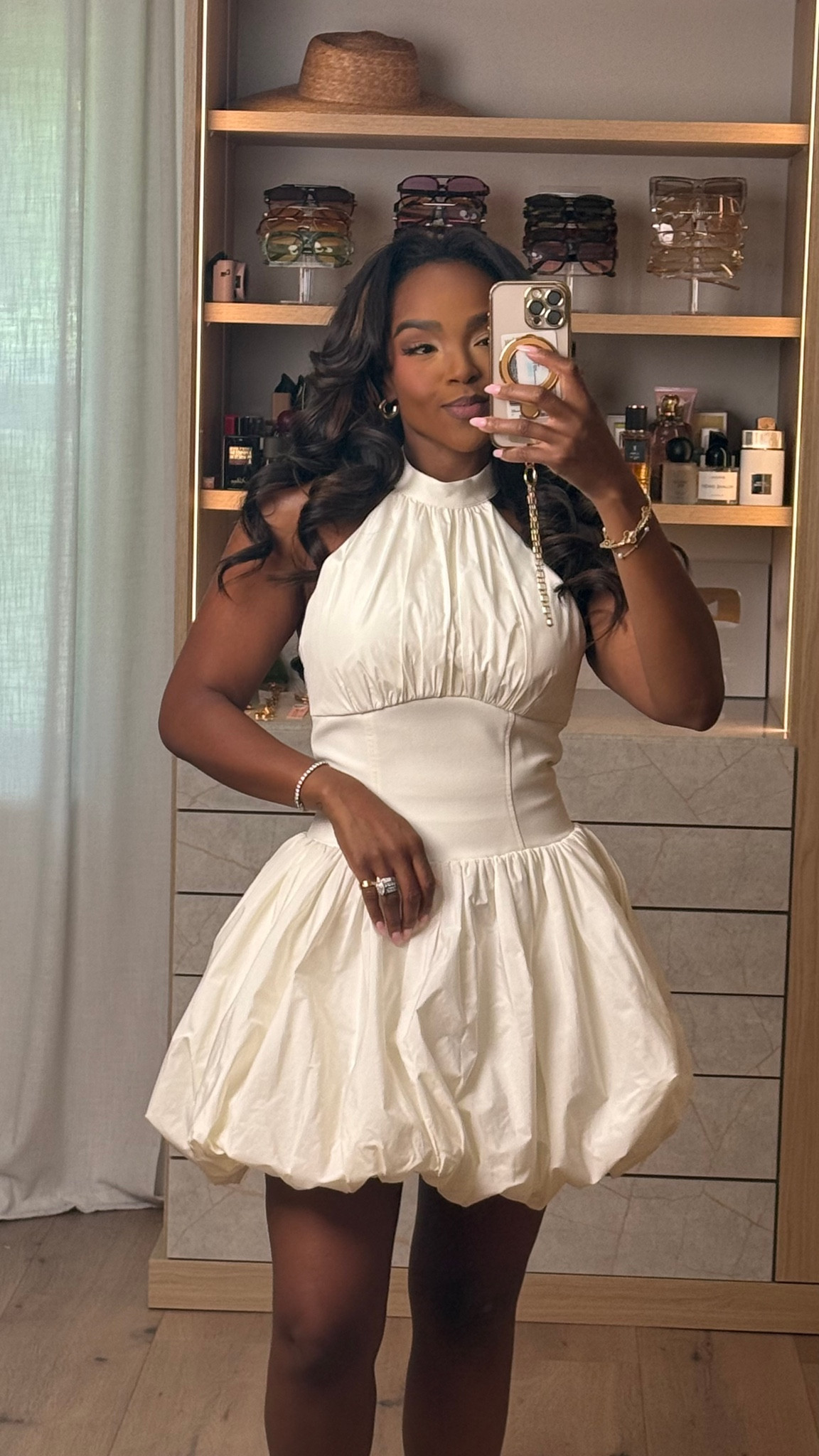 Hi Babes!

Okay this bubble dress is EVERYTHING. The cinched waist gives you the prettiest shape while the bubble hem makes it look so elevated and expensive. It seriously feels like one of those designer dresses that everyone is wearing this season, but without the designer price tag. Trust me… this one is going to sell FAST.

The fit is perfection for my curvy petite girls. The waist is snatched, the skirt gives you room to move, and the length is flattering without overwhelming your frame.

Where to wear this:
• Bridal showers or engagement parties
• Birthday dinners or brunch
• Baby showers or graduation celebrations
• Vacation dinners or resort nights

Undergarments: Sticky bra or seamless nude bra + seamless nude underwear (both linked).

Everything is linked below.

xx Kira | IG: KirasFashionFinds

34D • 27 • 40 • Size Small or 4