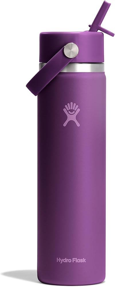 Hydro Flask Water Bottle - Insulated Stainless Steel - Wide Mouth Flex Straw Lid, Non Spill, Leak... | Amazon (US)