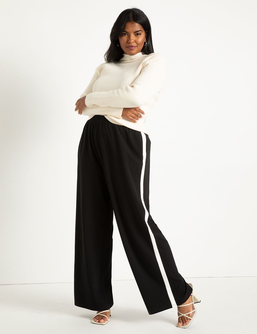Wide Leg Pant With Side Stripe | Eloquii