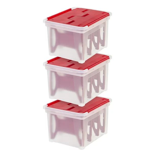 IRIS USA, Light Storage Box with 4-Light Wraps, Red, Set of 3 - Walmart.com | Walmart (US)
