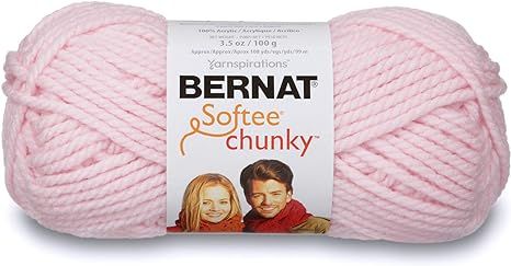Bernat Softee Chunky Yarn, 3.5 Oz, Gauge 6 Super Bulky, Baby Pink | Amazon (US)