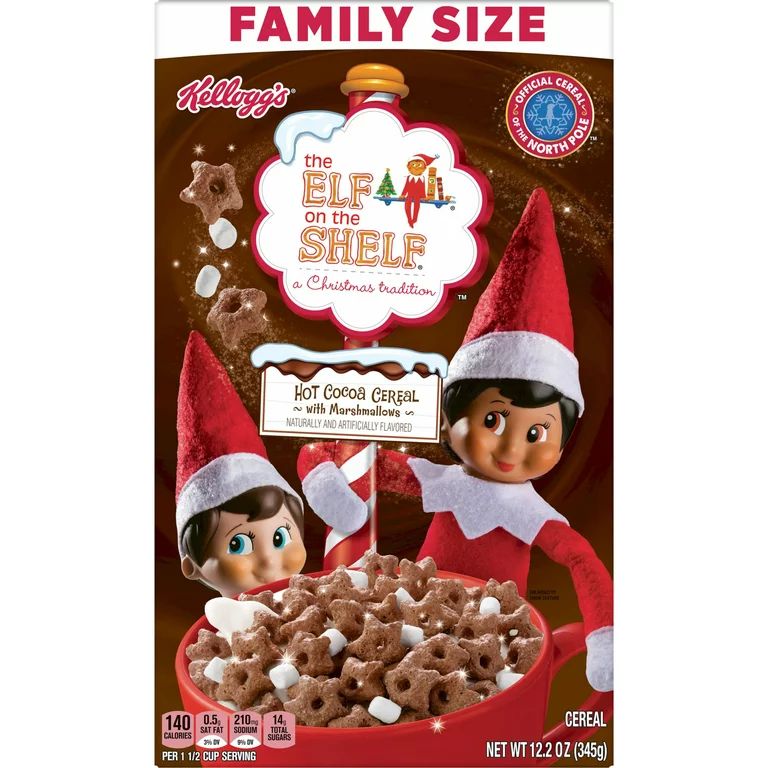 Kellogg's Elf on the Shelf Hot Cocoa with Marshmallows Cold Breakfast Cereal, 12.2 oz | Walmart (US)