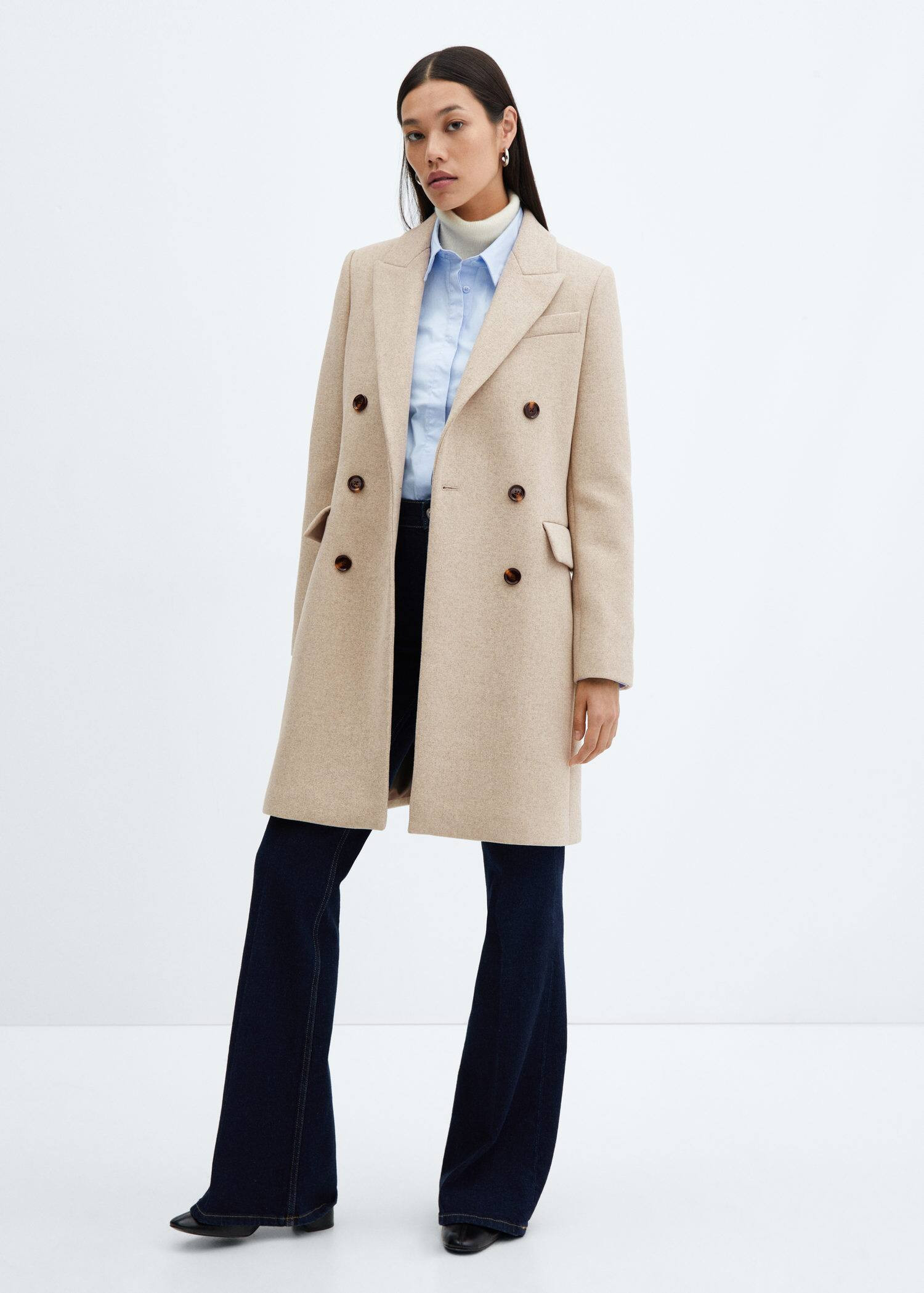 Wool double-breasted coat -  Women | Mango USA | MANGO (US)