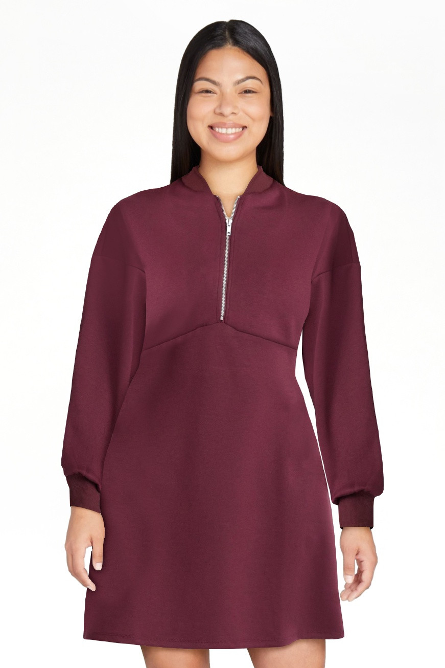 Scoop Women's and Women's Plus New Scubaknit Zip Front Mini Dress, Sizes XS-4X | Walmart (US)