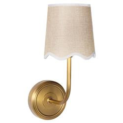Regina Andrew Coastal Living Ariel Natural Brass Steel Armed Wall Sconce | Kathy Kuo Home