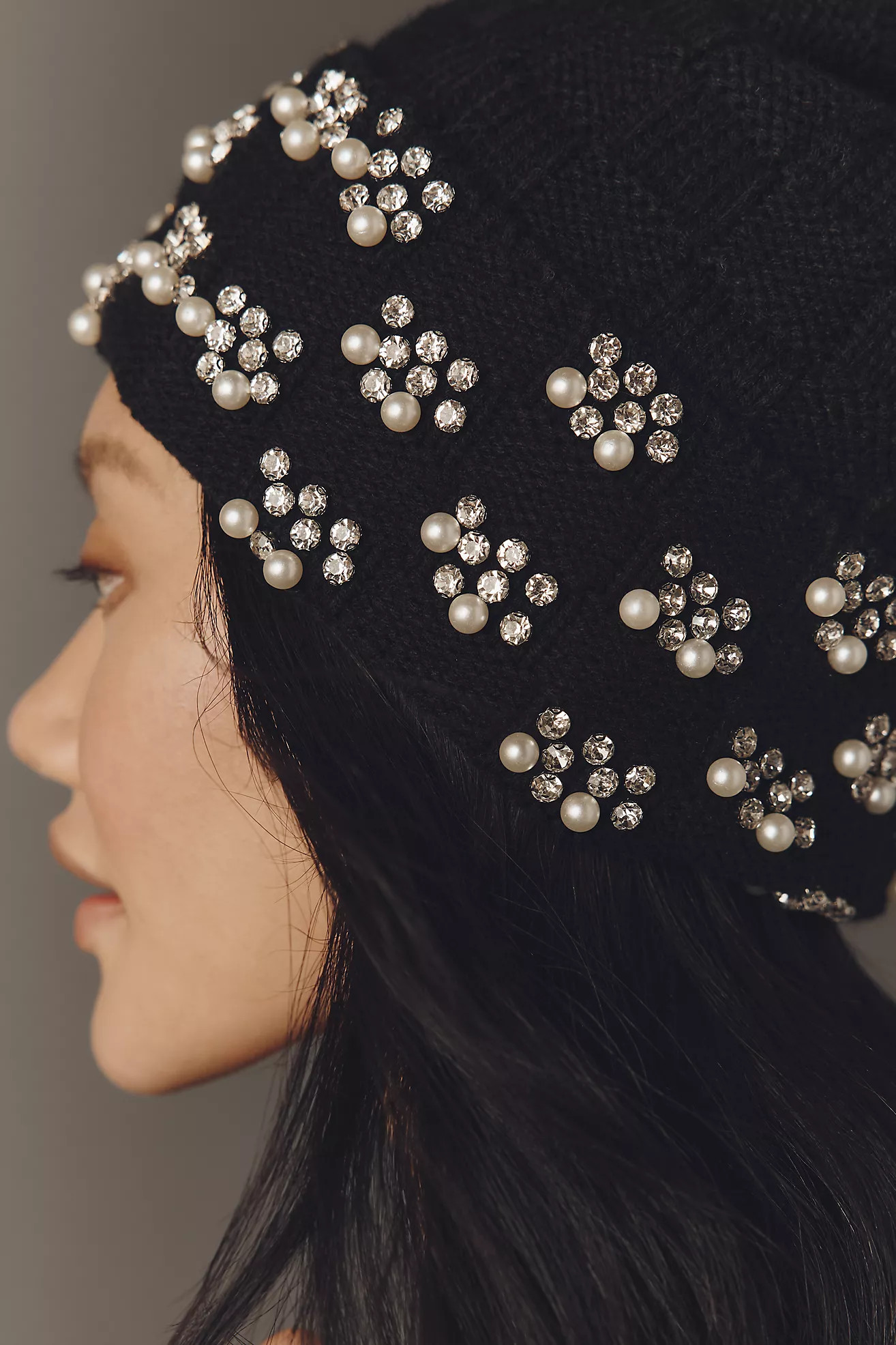 Maeve Checkered Crystal Beanie | Anthropologie (US)