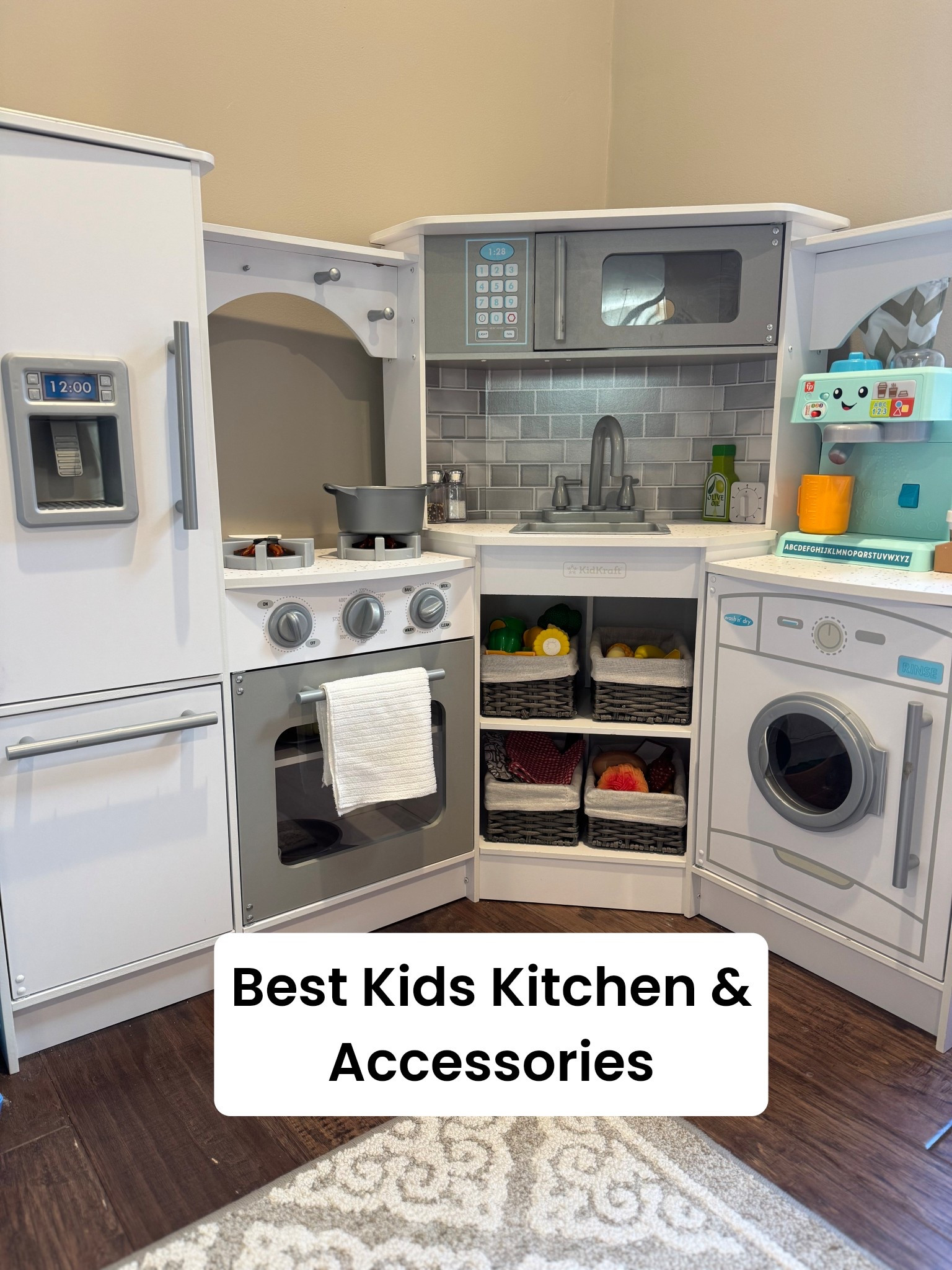 The best kids kitchen and accessories! Aesthetic kids kitchen, kids playroom, aesthetic kids playroom, kids Christmas gift ideas, kids gift ideas, kids play kitchen, play kitchen, toddler kitchen, toddler table and chairs, toddler pretend food, kids play food, toddler pretend coffee maker, play coffee maker, toddler gift ideas, pretend kitchen, neutral playroom ideas, neutral playroom, kids pretend food 

#LTKKids #LTKBaby #LTKFamily