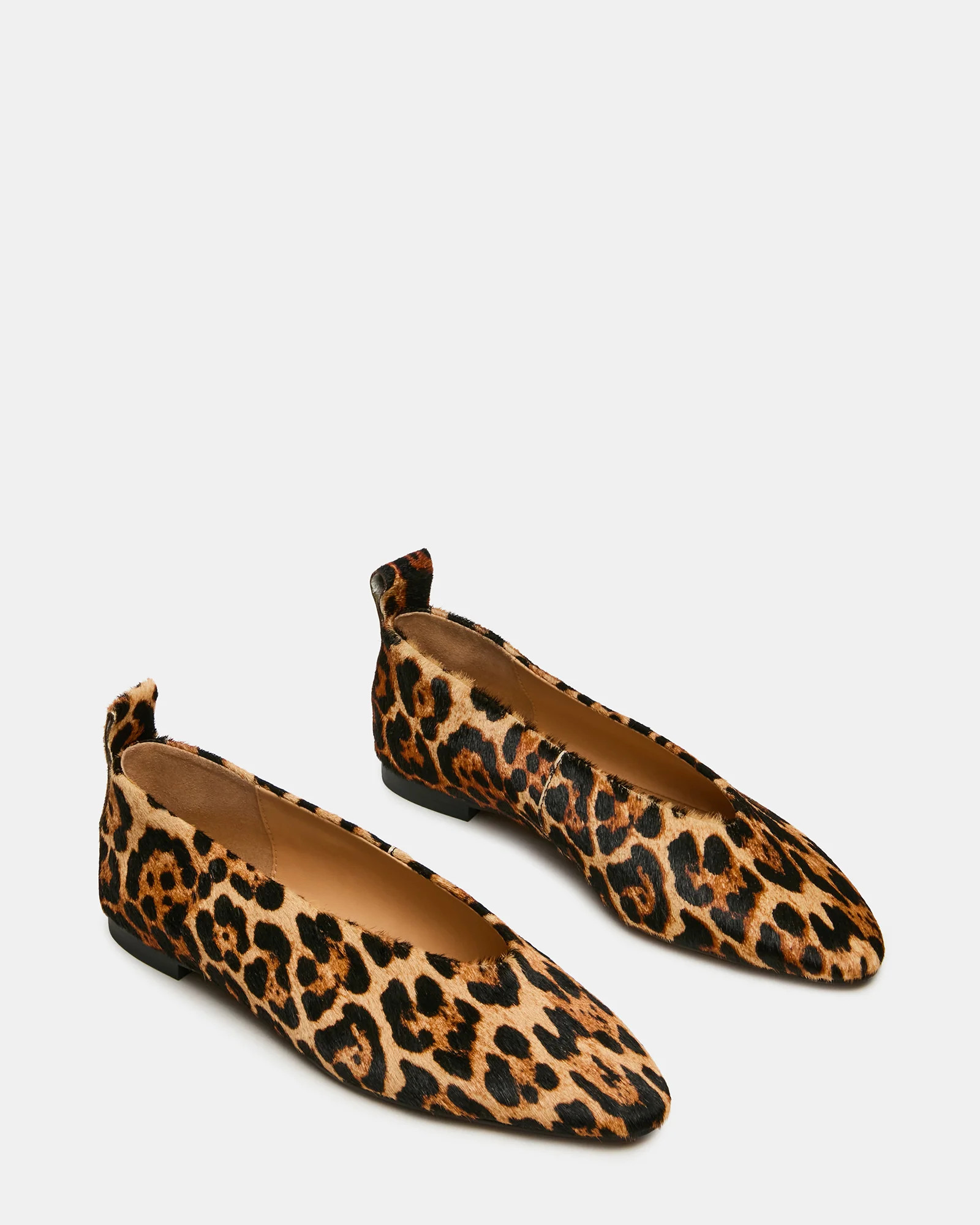 SWANKY Leopard Almond-Toe Ballet Women's Flat | Steve Madden (US)