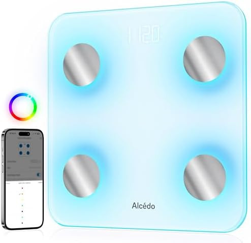 Alcedo Smart Body Fat Scale, Digital Scale with BMI, Fat Percentage, Muscle Mass, Color-Changing ... | Amazon (US)