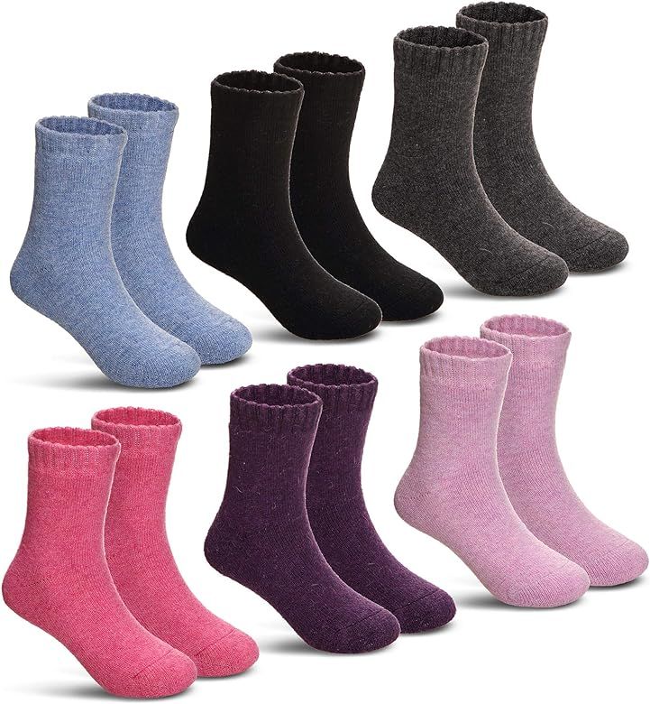 DoSmart Children's Winter Warm Wool Solid Color Socks Kids Boy Girls Hiking Thermal Boot Crew Soc... | Amazon (US)