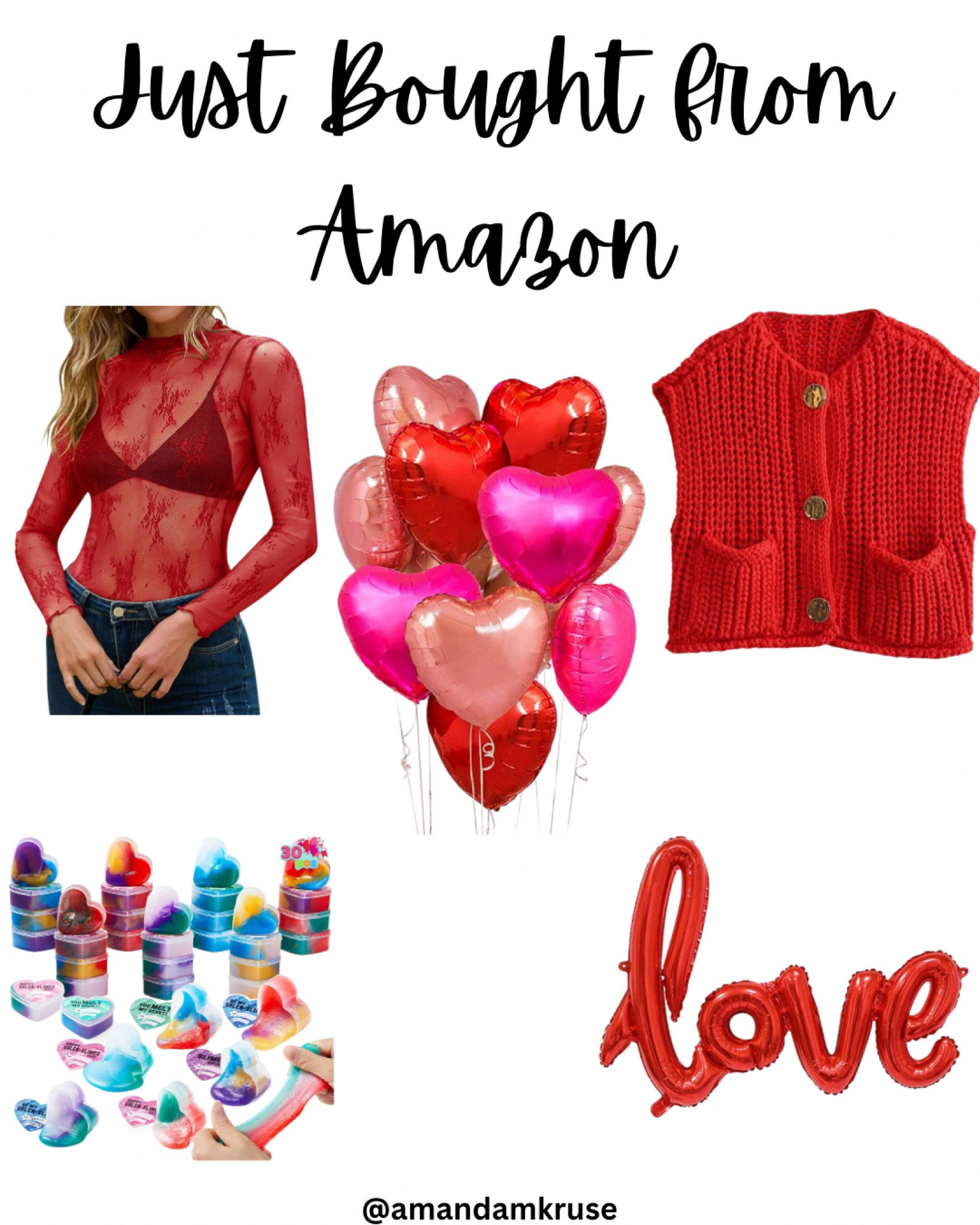 Recent Amazon order 

Valentine’s Day outfit, Valentine’s Day balloons

#LTKSeasonal #LTKFindsUnder50