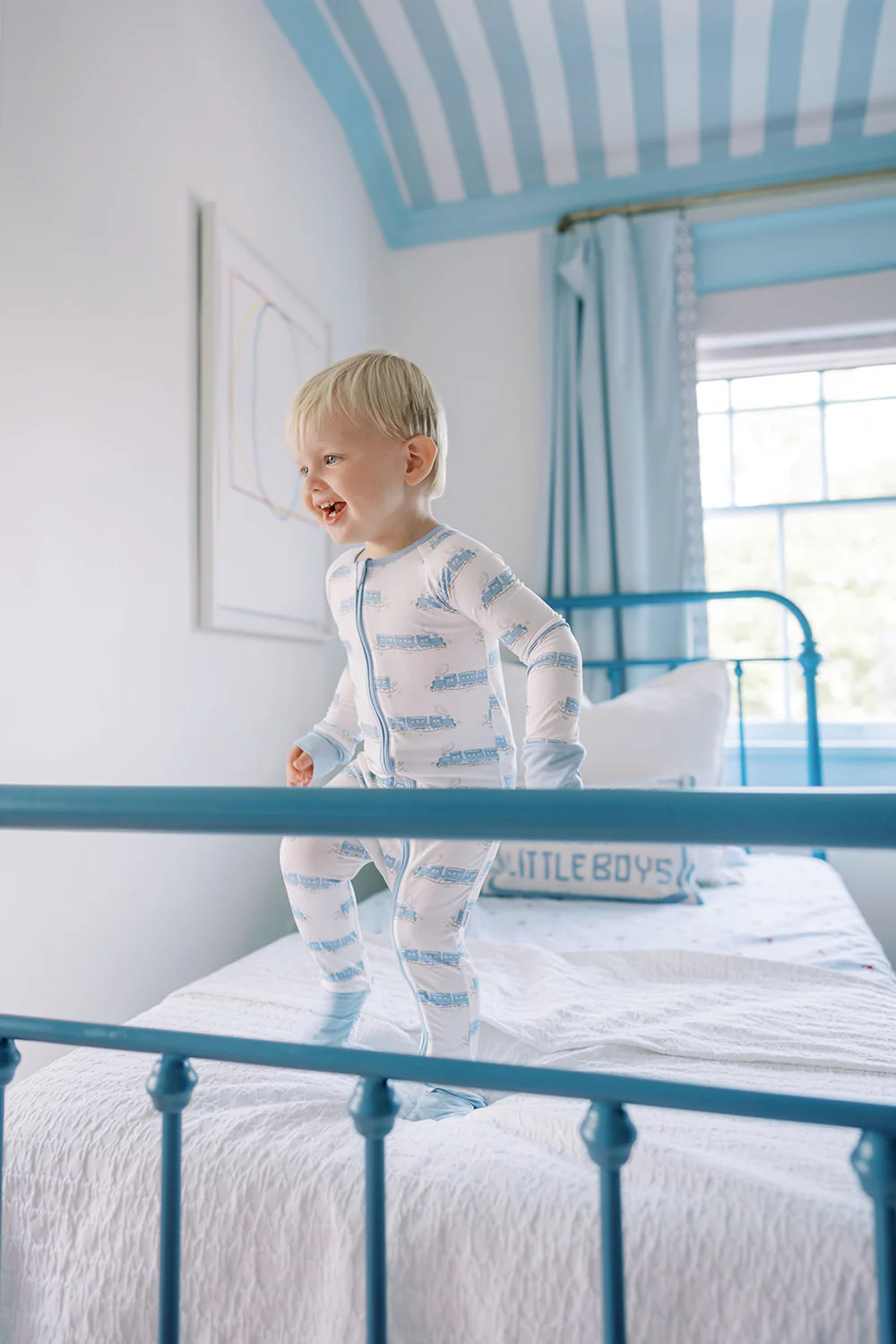 Train - Sleep Romper zip | The Uptown Baby