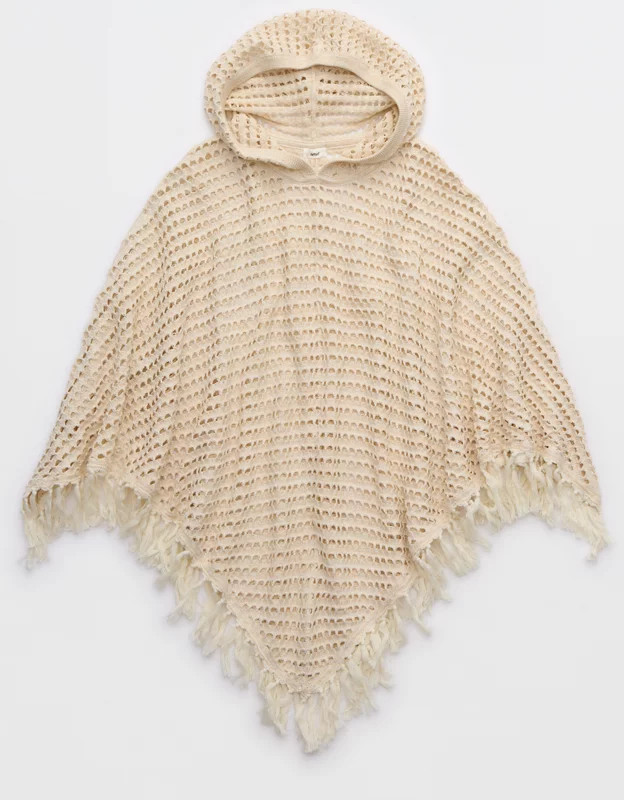 Aerie Crochet Hooded Cape | Aerie