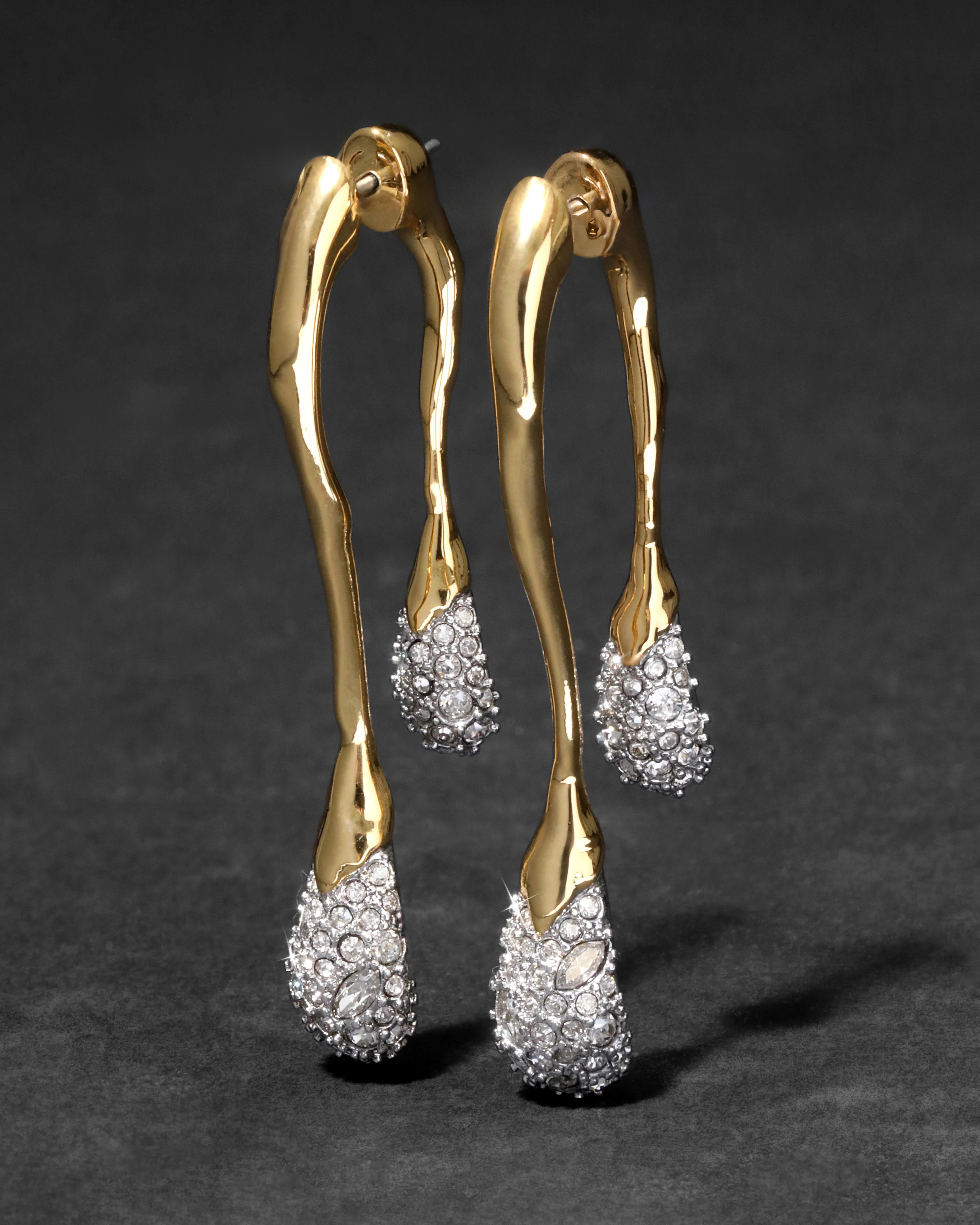 Solanales Crystal Front Back Double Drop Earring- Gold | Alexis Bittar
