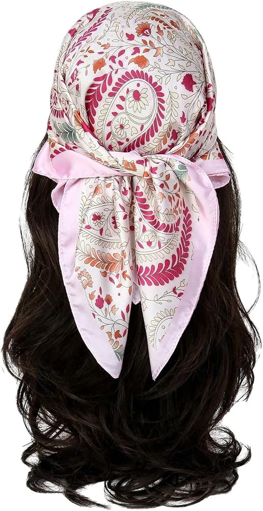 Floerns Women's Vintage Silk Bandana Paisley Print Headscarf Boho Square Hair Scarf | Amazon (US)