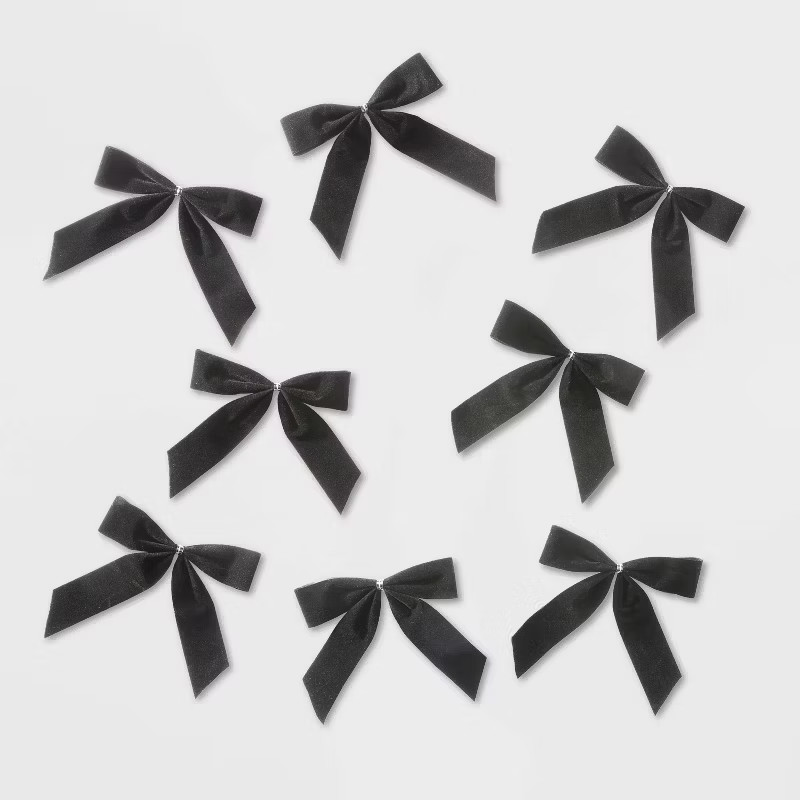 8ct Velvet Bow Black - Wondershop™ | Target