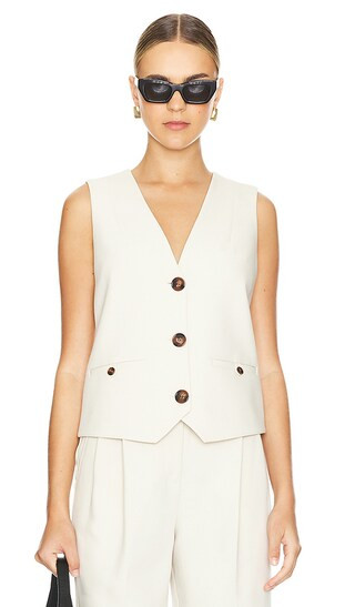 Irena Oversized Tailored Vest in Bone | Revolve Clothing (Global)