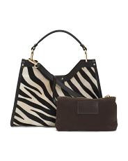 Made In Italy Leather Structured Satchel | TJ Maxx