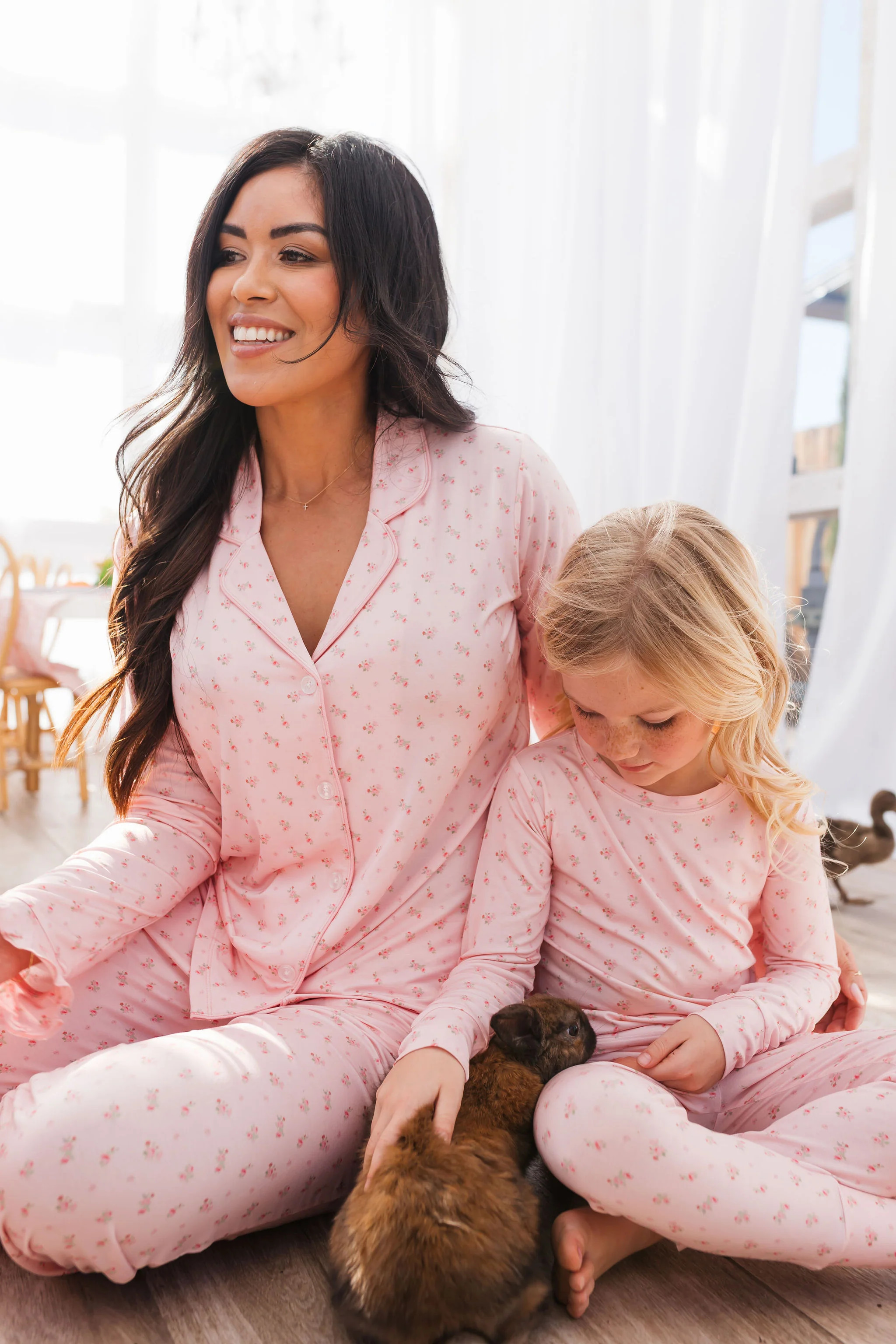 Rosie Floral Women's Long Sleeve Ruffle Set | In My Jammers