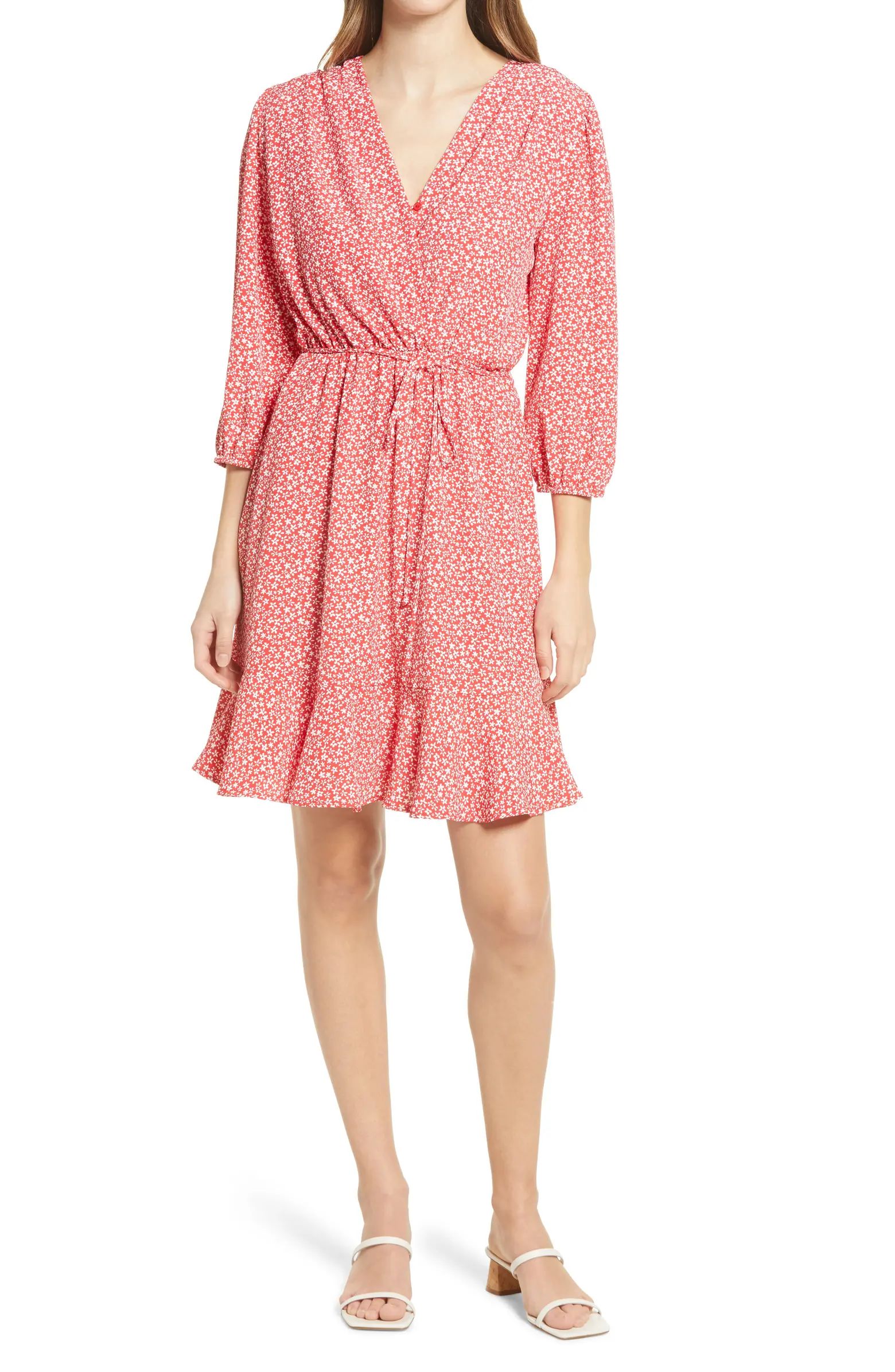 Fraiche by J Somi Floral Wrap Front Minidress | Nordstrom | Nordstrom