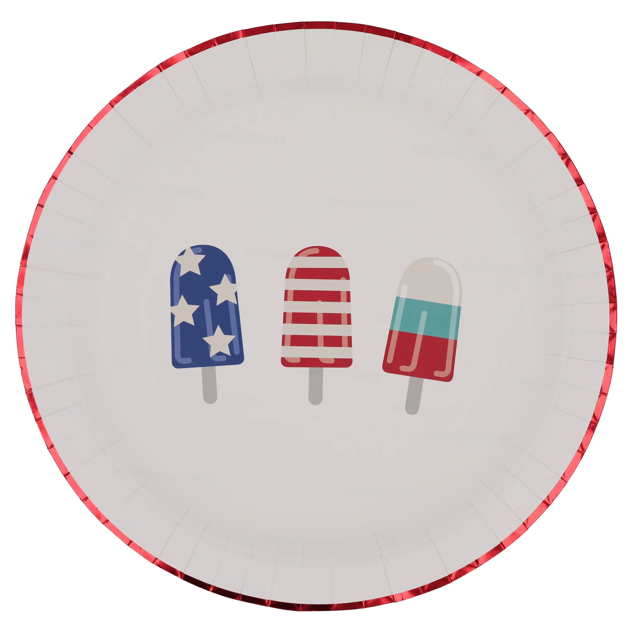Red/White/Blue Ice Pops Disposable Paper Plates, 12", 8 Count, Patriotic by Way To Celebrate | Walmart (US)