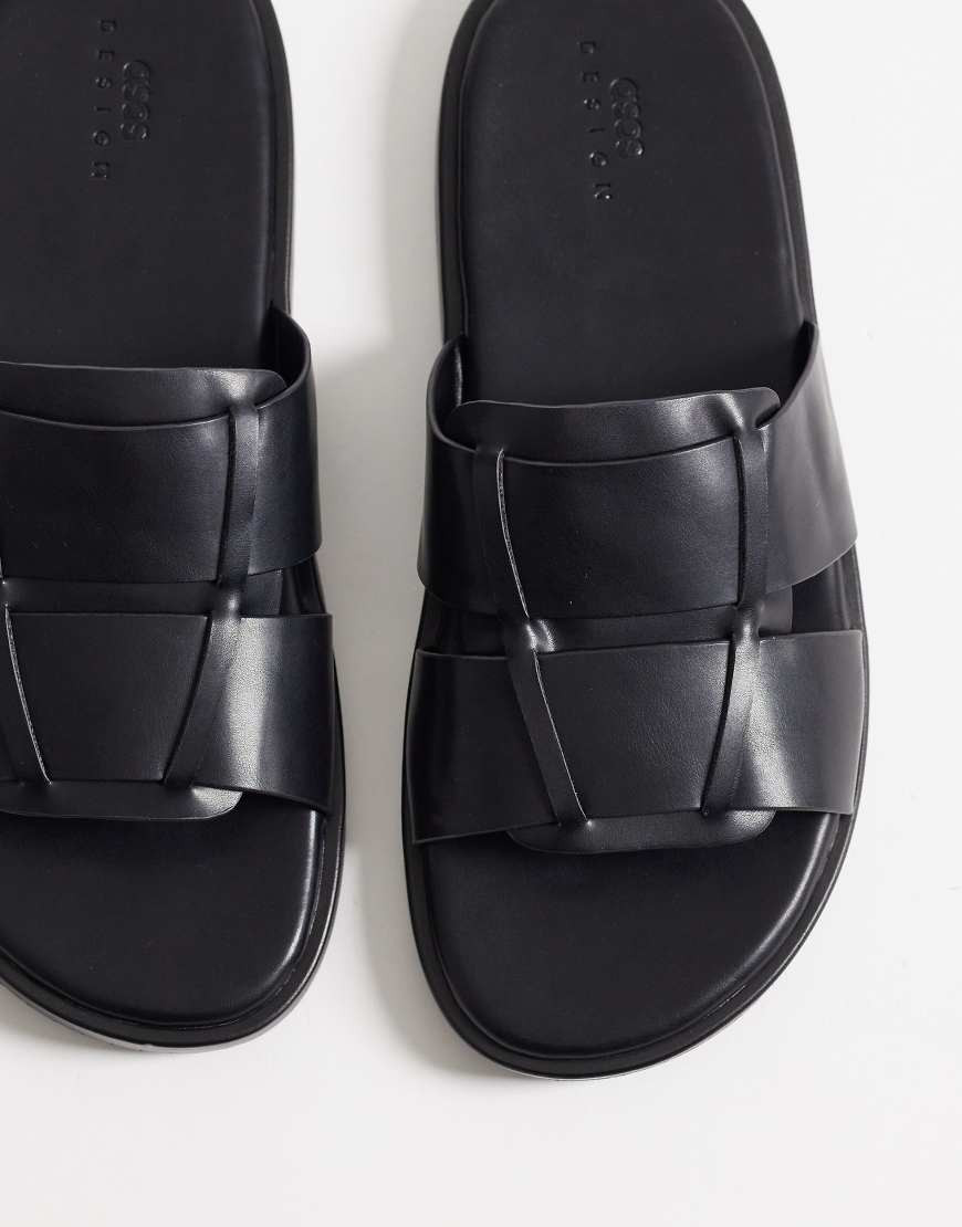 ASOS DESIGN sandal slides in black | ASOS (Global)