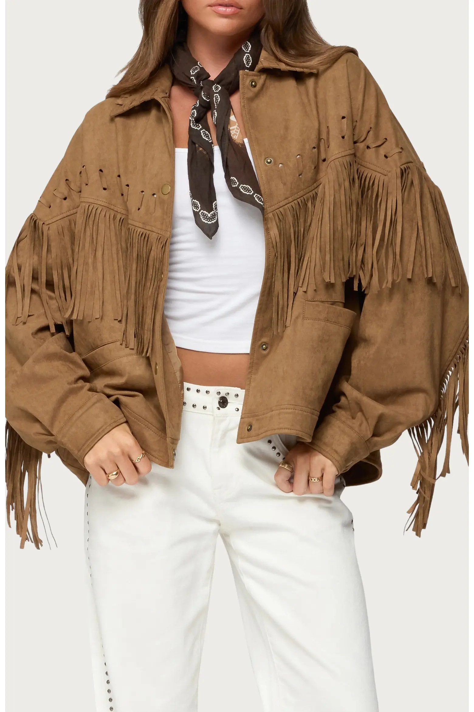 EDIKTED Evonka Fringe Faux Suede Jacket (Women) | Nordstrom | Nordstrom