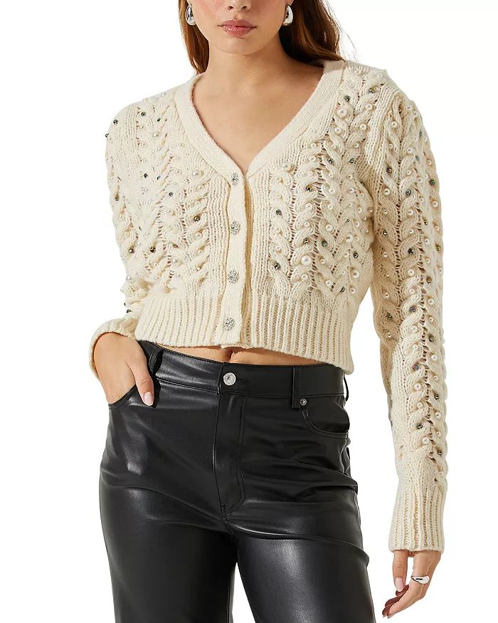 Mien Embellished Cable Cardigan | Bloomingdale's (US)