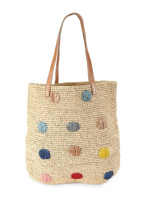 ​Polka Dot Raffia Tote | Saks Fifth Avenue OFF 5TH