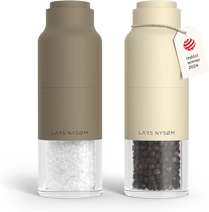 LARS NYSØM Salt and Pepper Grinder Set Stainless Steel with Adjustable Grinder I Bottle Design S... | Amazon (US)