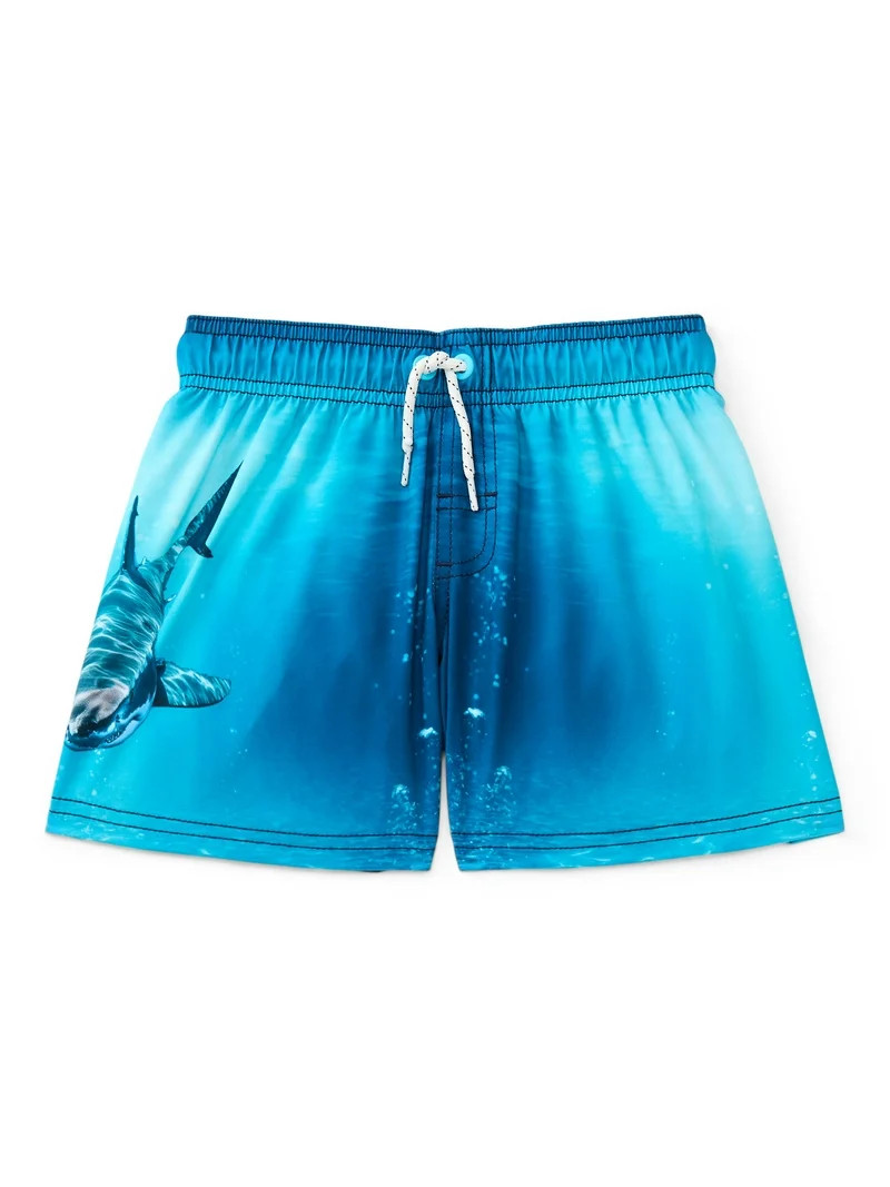 Wonder Nation Boys Quick Dry Stretch Swim Trunks with UPF50, Sizes 4-18 & Husky | Walmart (US)