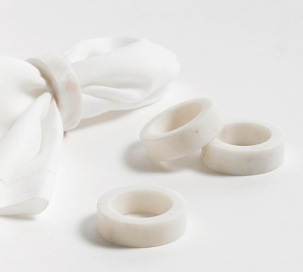 Handcrafted Thin Marble Napkin Rings - Set of 4 | Pottery Barn (US)