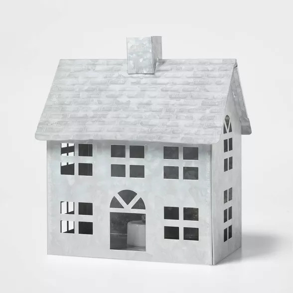 Galvanized House Decorative Figurine Silver - Wondershop™ | Target