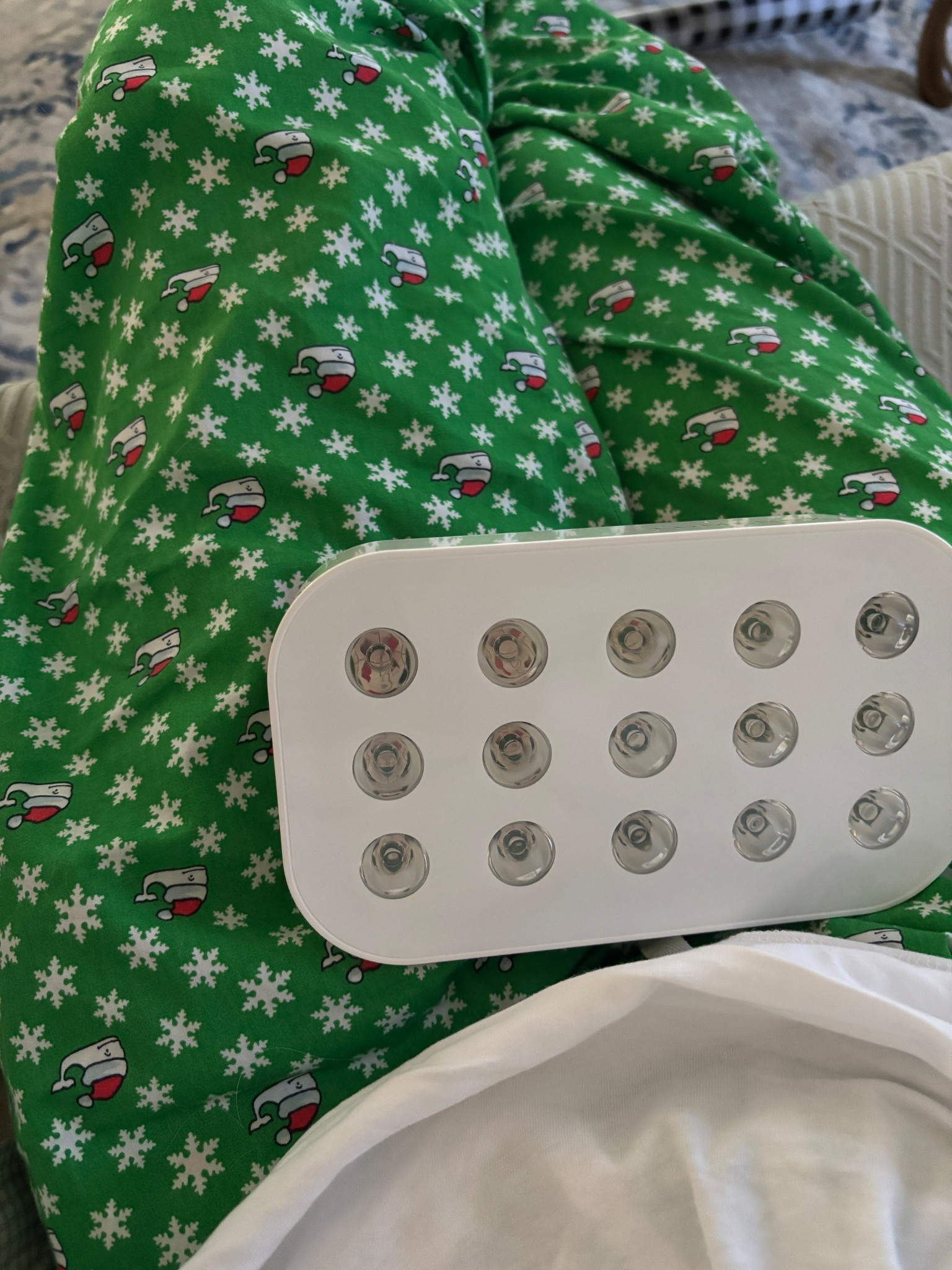 I'm relaxing in old Vineyard Vines Christmas pajamas. This year's Vineyard Vines Christmas pajamas are currently on Sale! 

Also, relaxing with my Lumebox red light. 
Red Light Therapy benefits: activates our cells, which leads to more cellular energy, lower inflammation, improved blood flow
Healthy mood, better skin health, aids athletic performance and recovery, supports wound and tissue healing, and promotes a healthy pain response 🤍

Use my partner code fullheartco on their website for 40% off!




#LTKSaleAlert #LTKselfcare #LTKmorningroutine