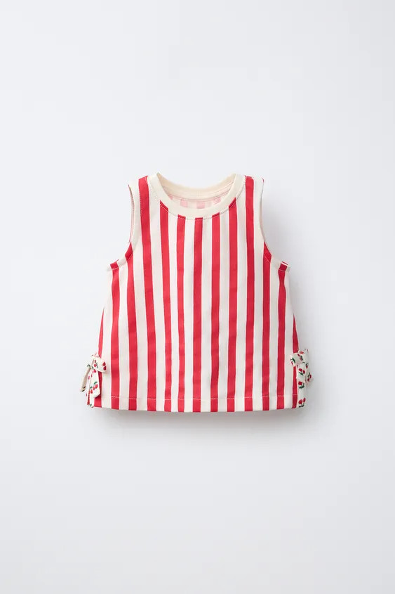 STRIPED TOP WITH BOWS | Zara US