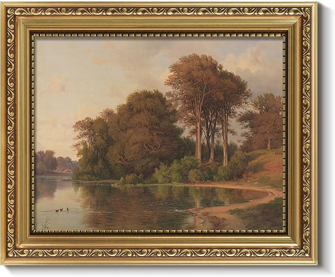 ARPEOTCY Vintage Gold Framed Wall Art Decor, 8x10 Inch Living Room Autumn Scenery Print Fall Wall... | Amazon (US)