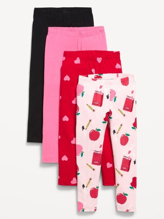 4-Pack Full-Length Jersey Leggings for Toddler Girls | Old Navy (US)