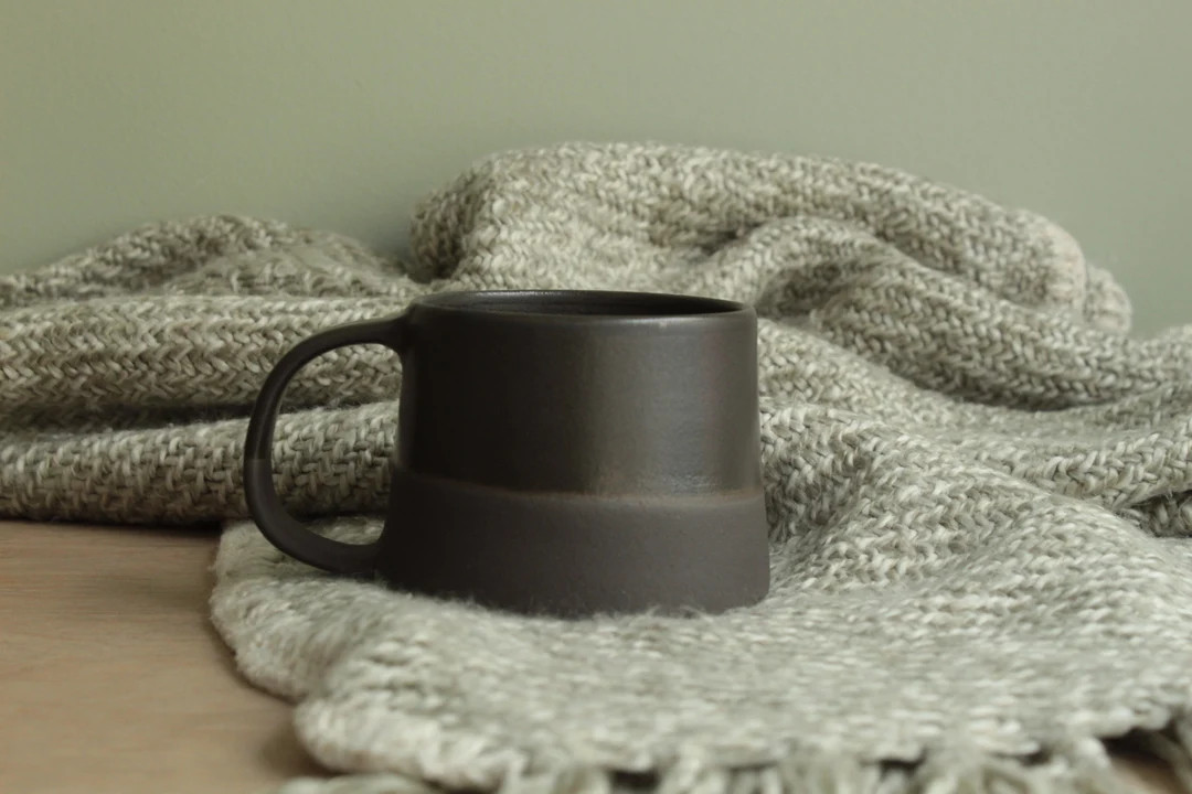 300/400ml Black on Black Handmade Ceramic Mug, Black Ceramic Coffee Cup, Minimalist Coffee Mug, S... | Etsy (US)