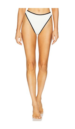 Nora Bitsy Bikini Bottom in Cream & Black | Revolve Clothing (Global)