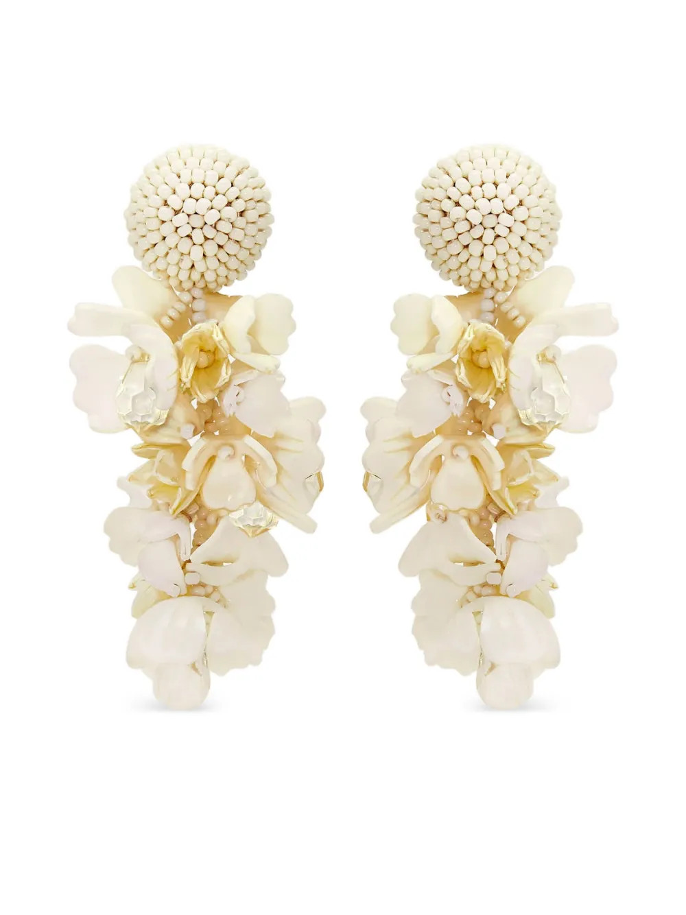Oscar De La Renta flower-detailing Earrings  | Neutrals | FARFETCH | Farfetch Global