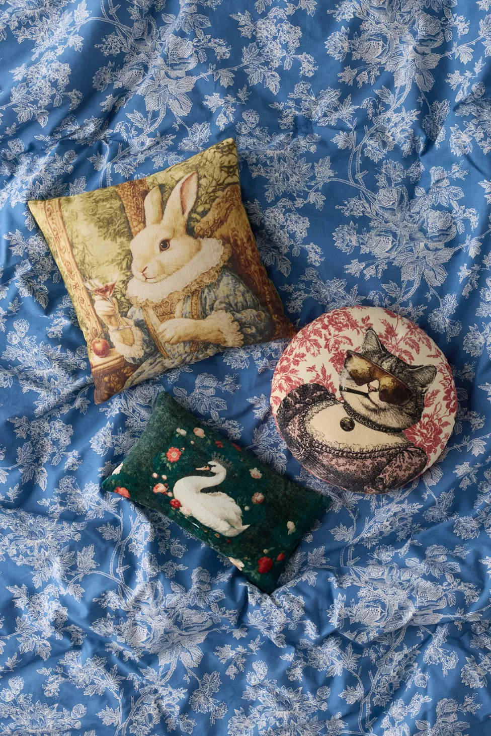 Renaissance Critters Velvet Throw Pillow | Urban Outfitters (US and RoW)