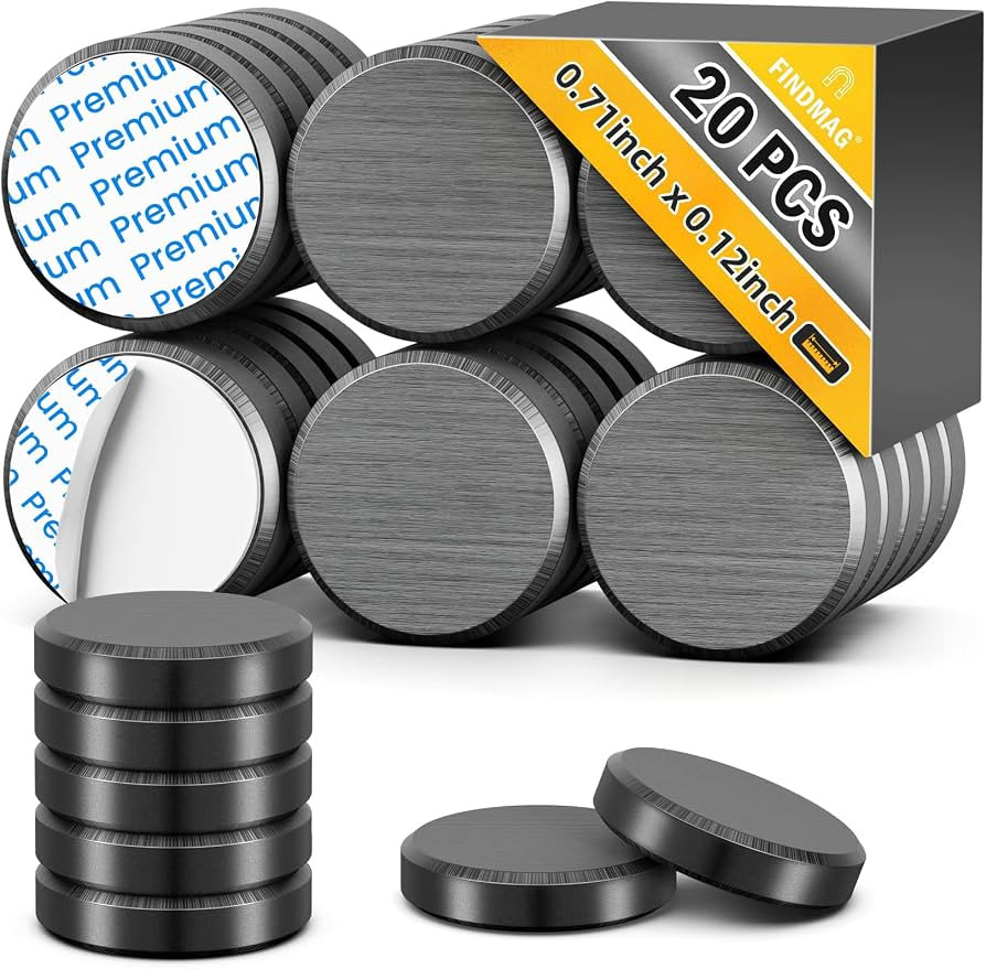 FINDMAG Magnets for Crafts, Magnets with Adhesive Backing, 20 Pack | Amazon (US)